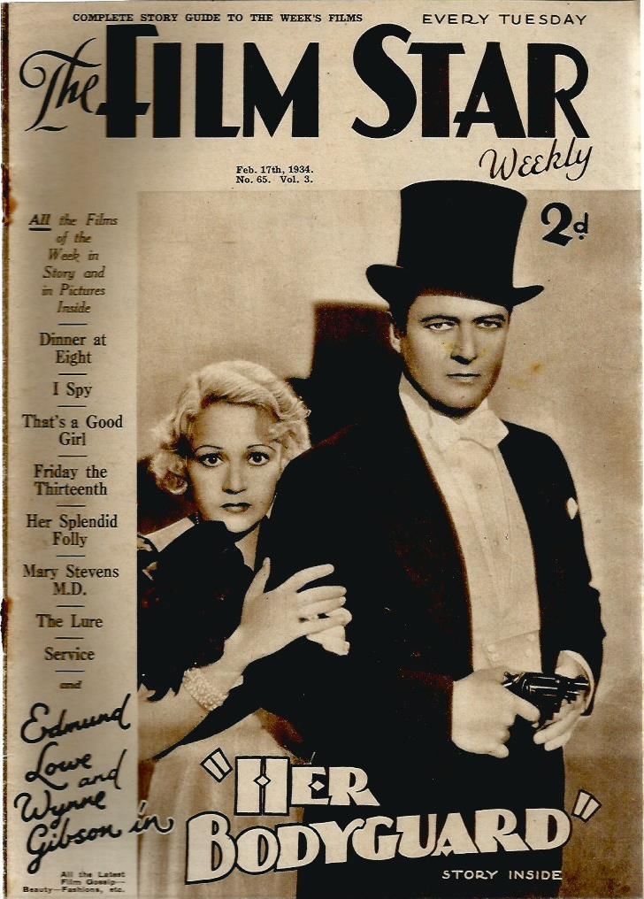 FILM STAR WEEKLY | THE magazine side cover Issue 65 17 February 1934