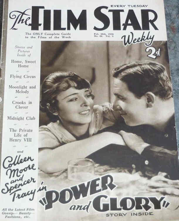 FILM STAR WEEKLY | THE magazine side cover Issue 66 24 February 1934