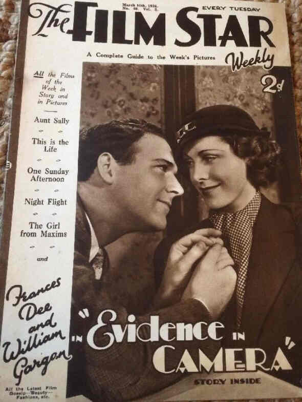 FILM STAR WEEKLY | THE magazine side cover Issue 68 10 March 1934