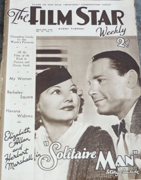 FILM STAR WEEKLY | THE magazine side cover Issue 73 14 April 1934