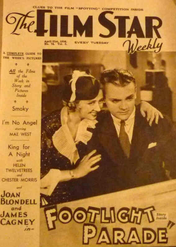 FILM STAR WEEKLY | THE magazine side cover Issue 74 21 April 1934