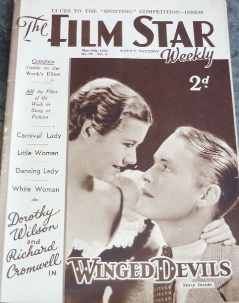 FILM STAR WEEKLY | THE magazine side cover Issue 78 19 May 1934