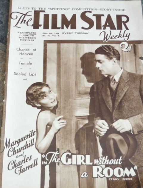 FILM STAR WEEKLY | THE magazine side cover Issue 81 9 June 1934