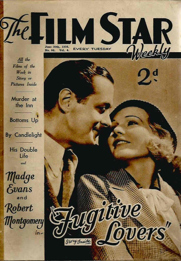 FILM STAR WEEKLY | THE magazine side cover Issue 84 30 June 1934