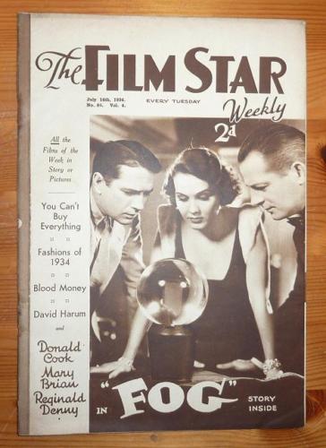 FILM STAR WEEKLY | THE magazine side cover Issue 86 14 July 1934