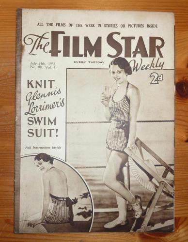 FILM STAR WEEKLY | THE magazine side cover Issue 88 28 July 1934