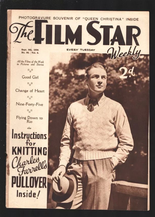 FILM STAR WEEKLY | THE magazine side cover Issue 94 8 September 1934