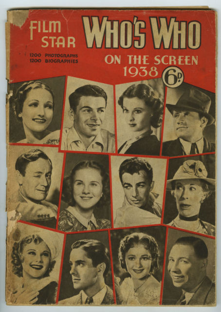 FILM STAR WHOS WHO ON THE SCREEN magazine side cover  1938