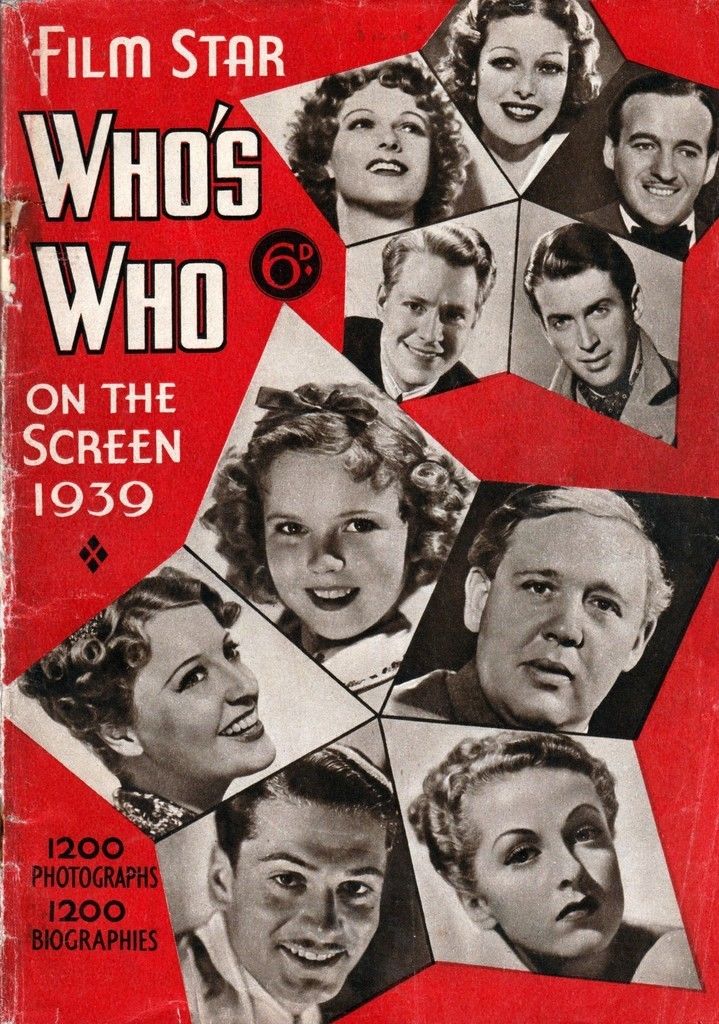 FILM STAR WHOS WHO ON THE SCREEN magazine side cover  1939