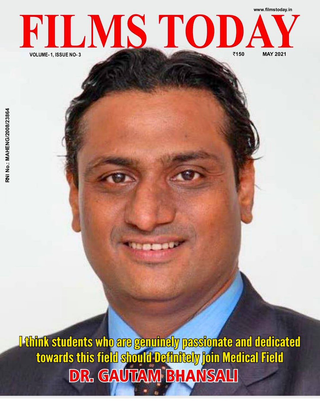 FILMS TODAY magazine side cover  Vol 1 No  3  May 2021