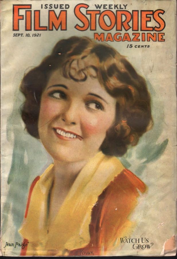 FILM STORIES magazine side cover 10 September 1921
