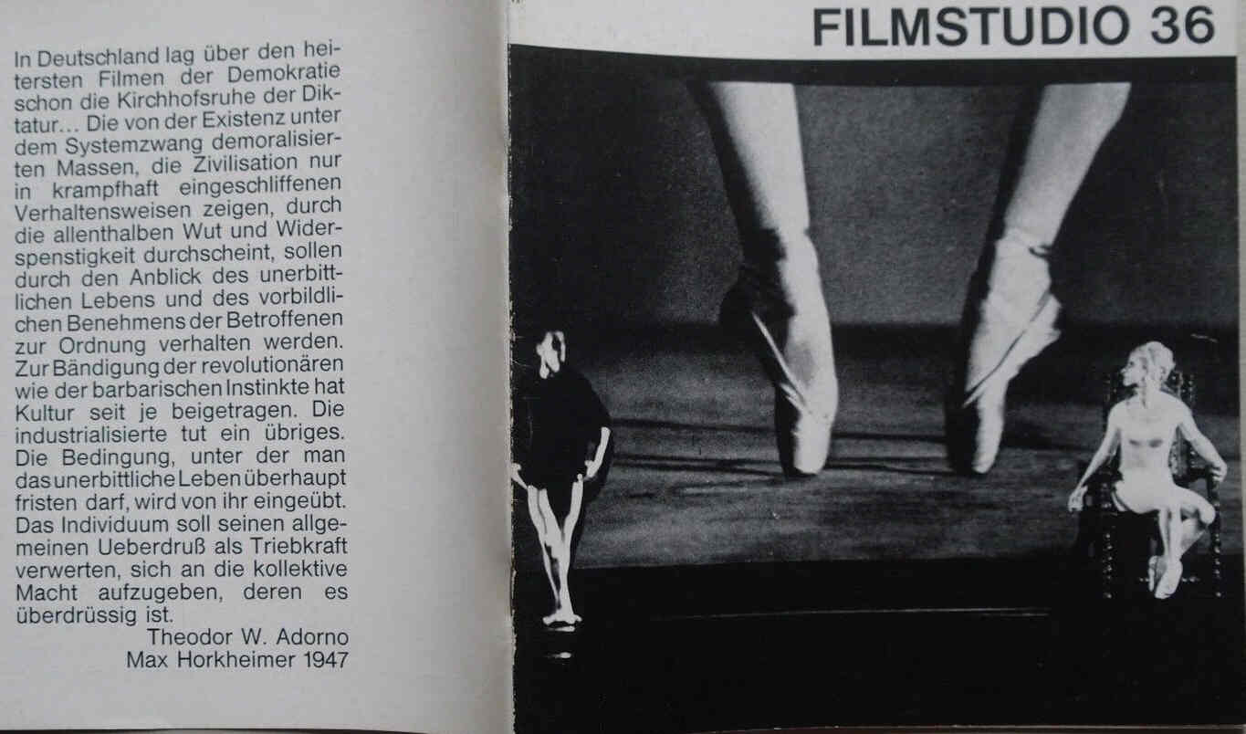 FILMSTUDIO magazine side cover Issue 36  August/October 1962