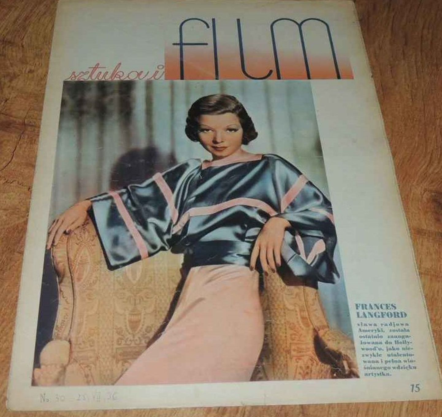 FILM SZTUKA I magazine side cover Issue 30   1936