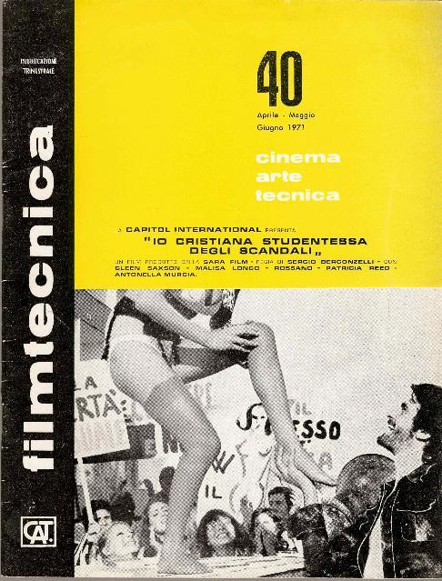 FILMTECNICA magazine side cover Issue 40 April/Mat/June 1971