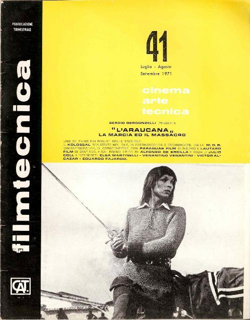 FILMTECNICA magazine side cover Issue 41 July/August/September 1971