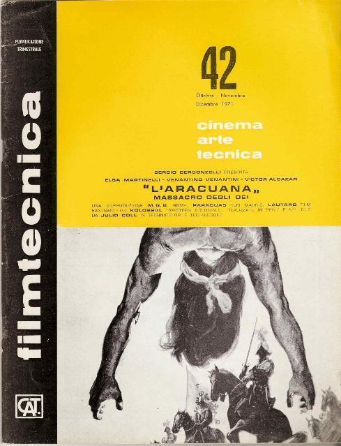 FILMTECNICA magazine side cover Issue 42 October/November/December 1971