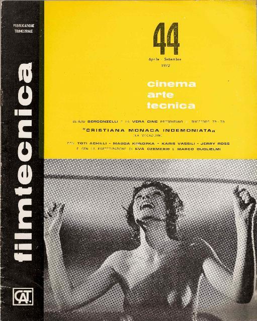 FILMTECNICA magazine side cover Issue 44 April-September 1972