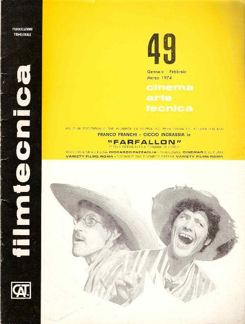FILMTECNICA magazine side cover Issue 49 March 1974