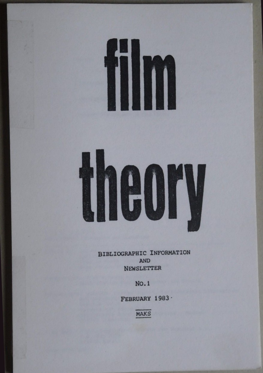 FILM THEORY magazine side cover Issue 1  February 1983