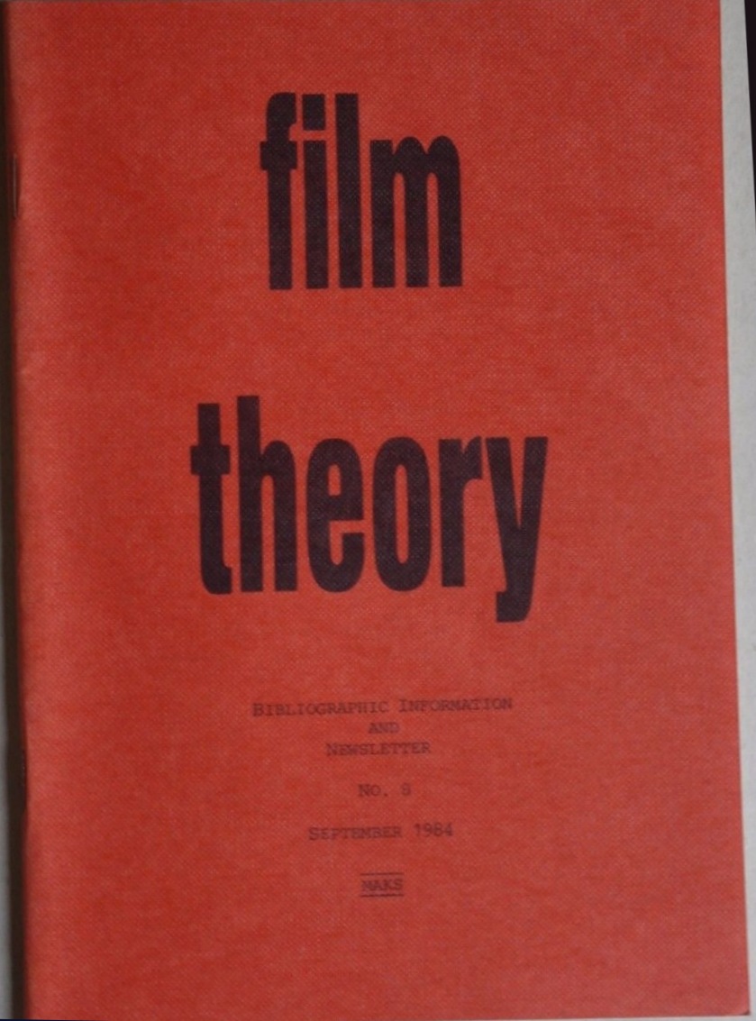 FILM THEORY magazine side cover Issue 8  September 1984