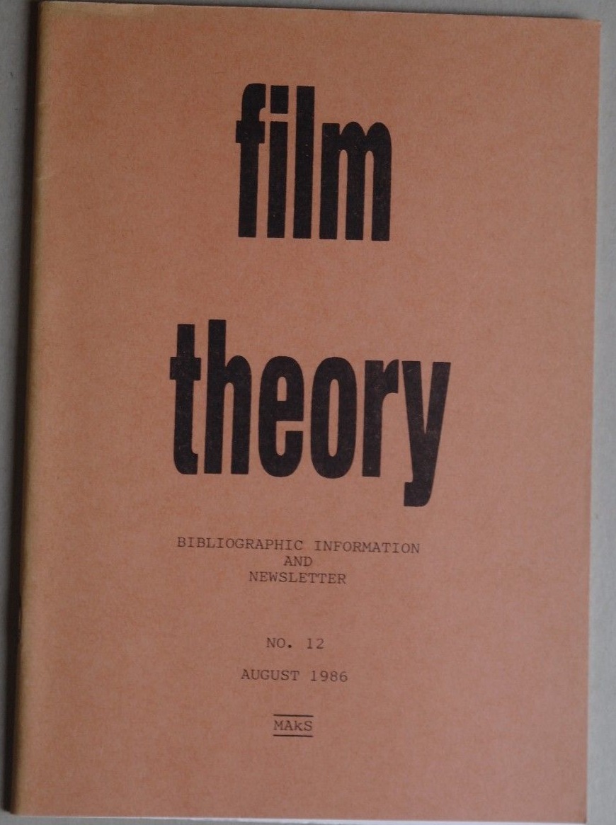 FILM THEORY magazine side cover Issue 12  August 1986