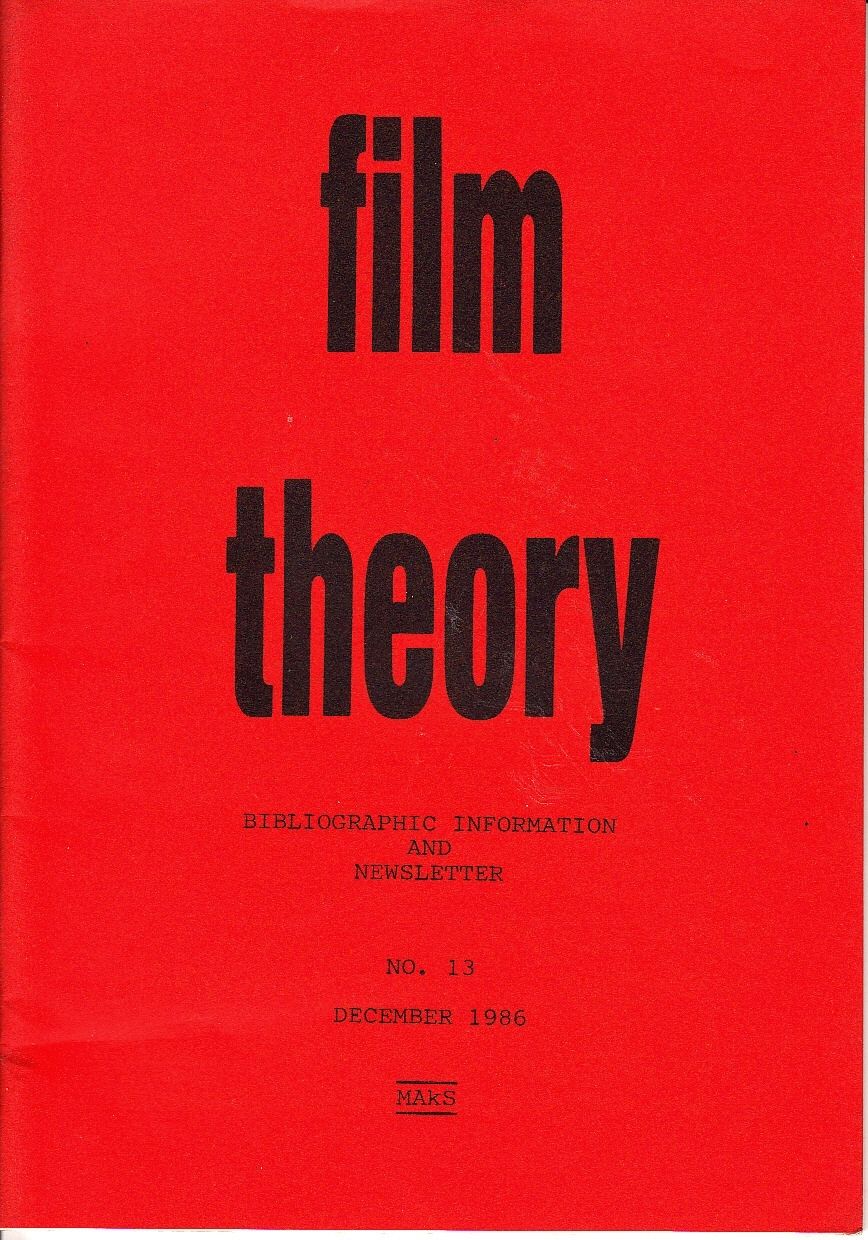 FILM THEORY magazine side cover Issue 13  December 1986