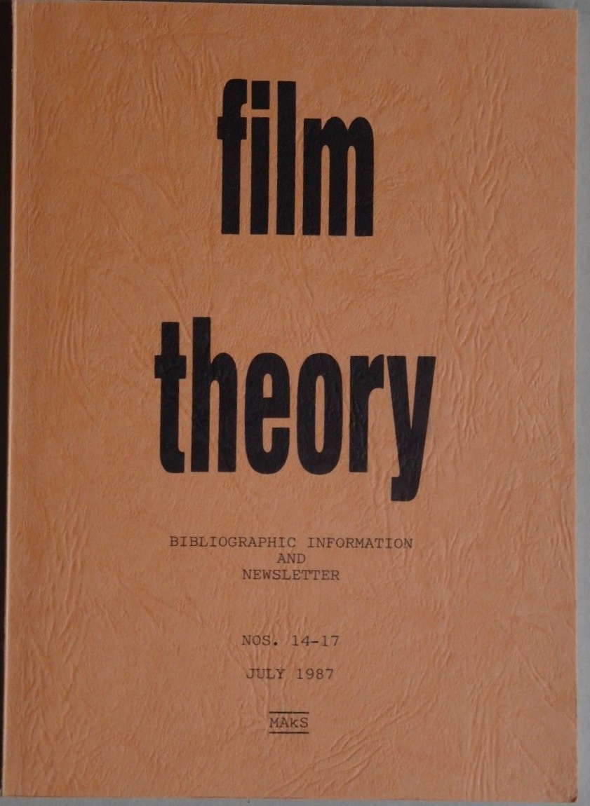 FILM THEORY magazine side cover Issue 14-17  August 1987