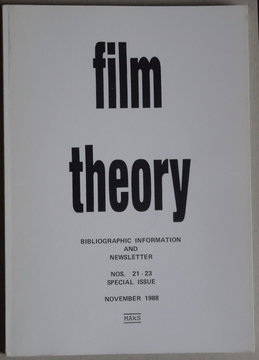 FILM THEORY magazine side cover Issue 21-23  November 1988