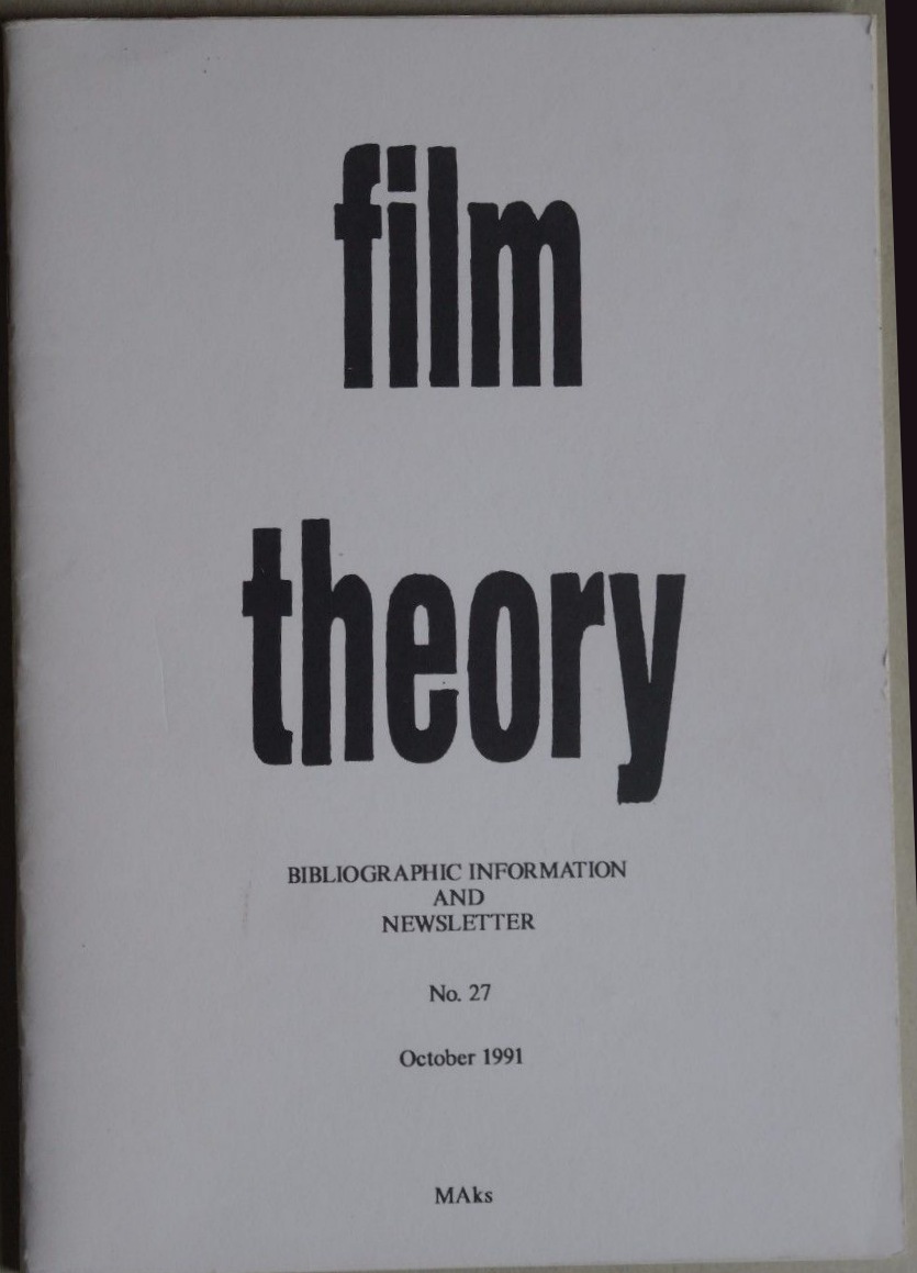FILM THEORY magazine side cover Issue 27  October 1991