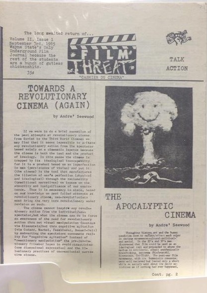 FILM THREAT magazine side cover Issue 5  Vol 2 # 1 September 1985