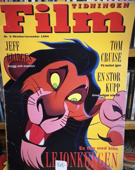 FILM TIDNINGEN magazine side cover Issue 5  October/November 1994