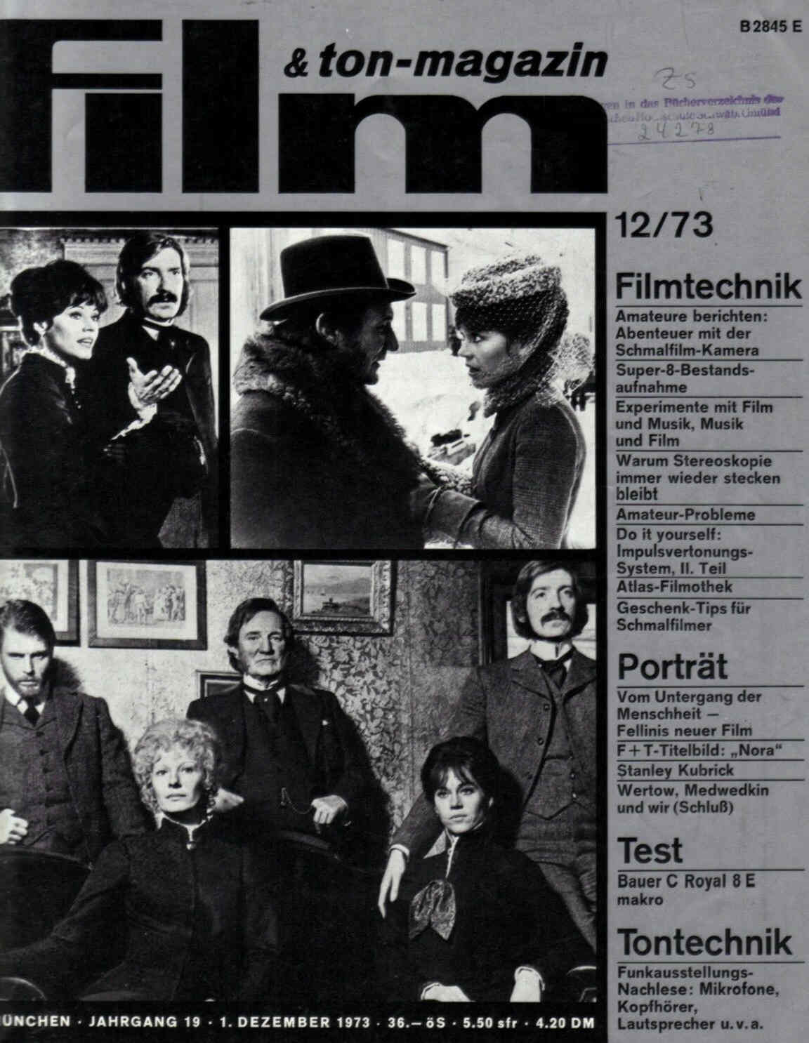 FILM UND TON-MAGAZIN magazine side cover December 1973