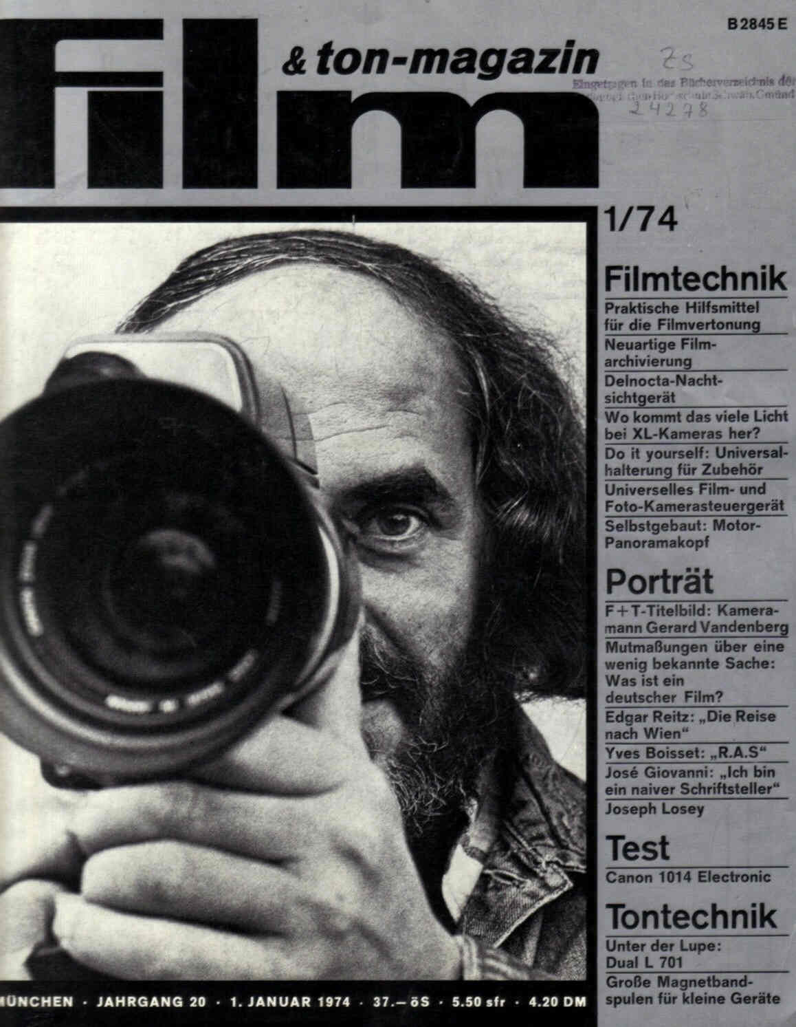 FILM UND TON-MAGAZIN magazine side cover January 1974