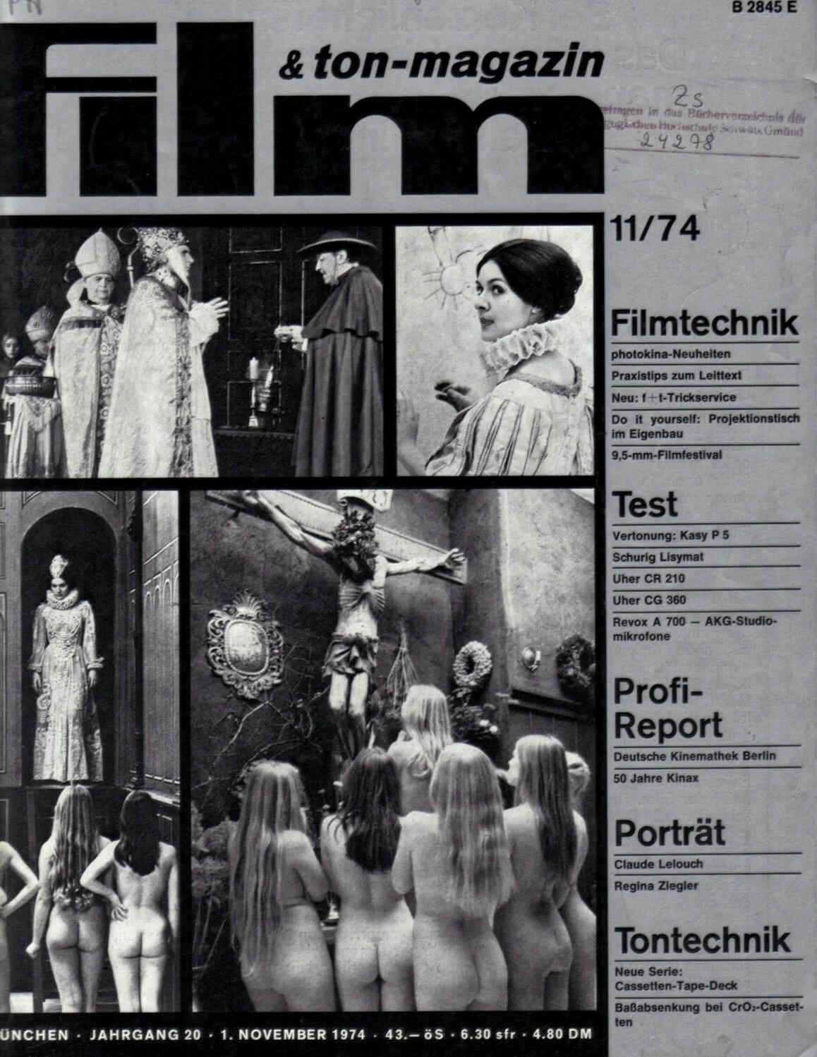 FILM UND TON-MAGAZIN magazine side cover November 1974