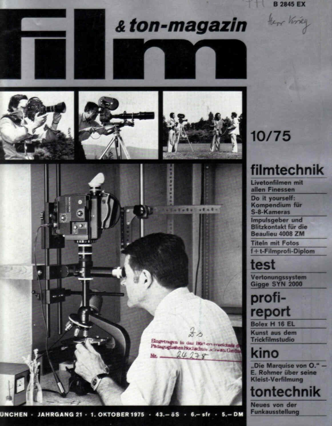 FILM UND TON-MAGAZIN magazine side cover October 1975