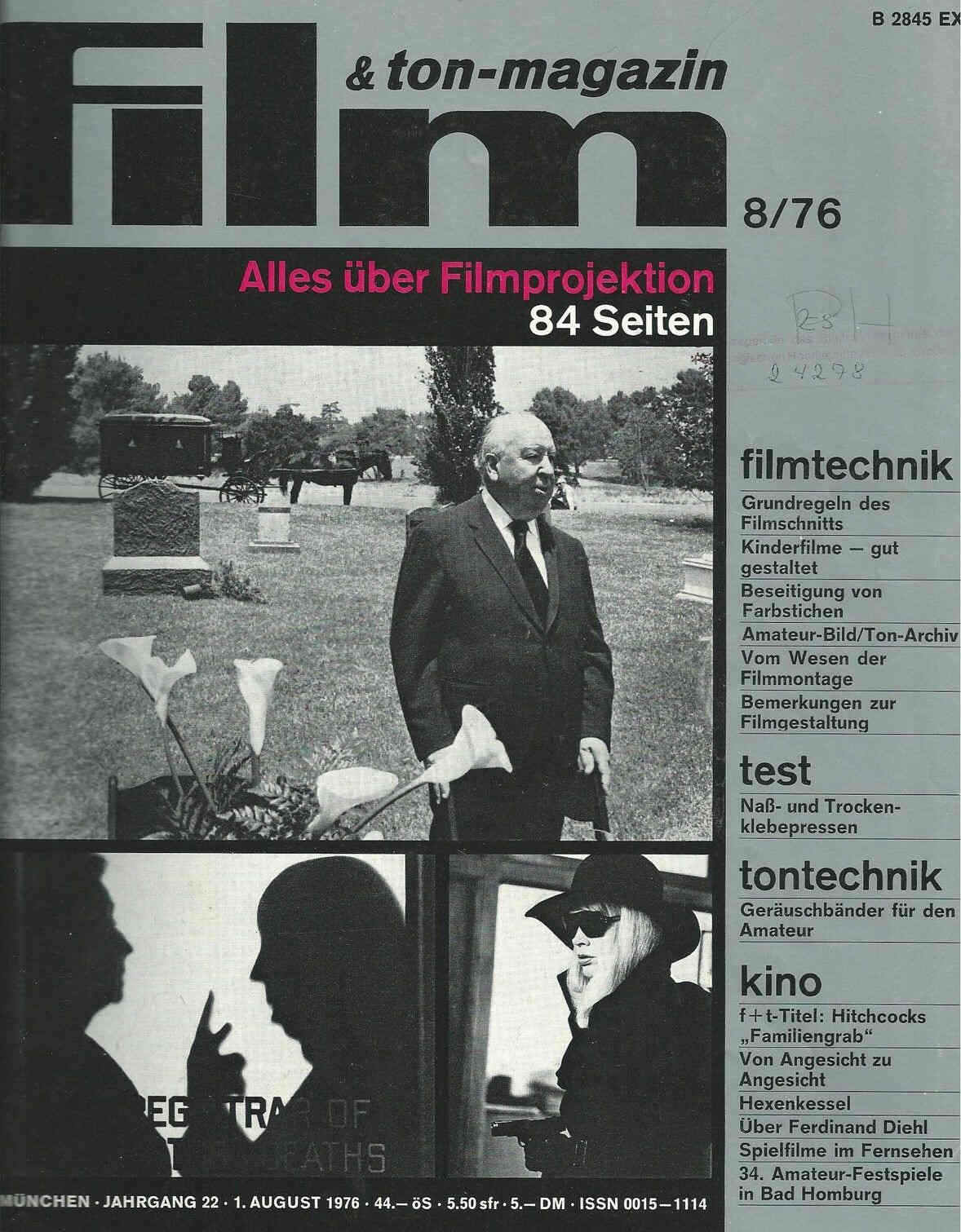 FILM UND TON-MAGAZIN magazine side cover August 1976