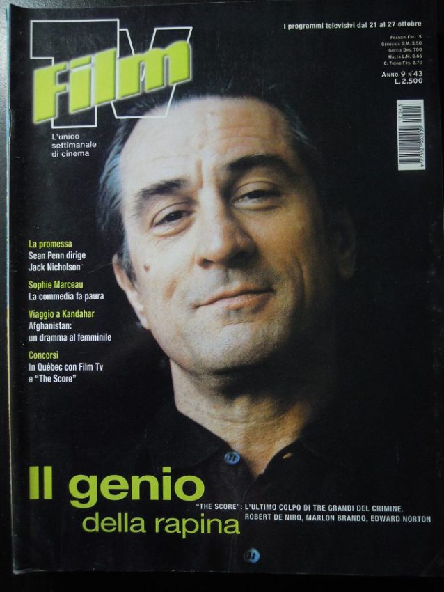 FILM TV magazine side cover Issue 43 21 October 2001