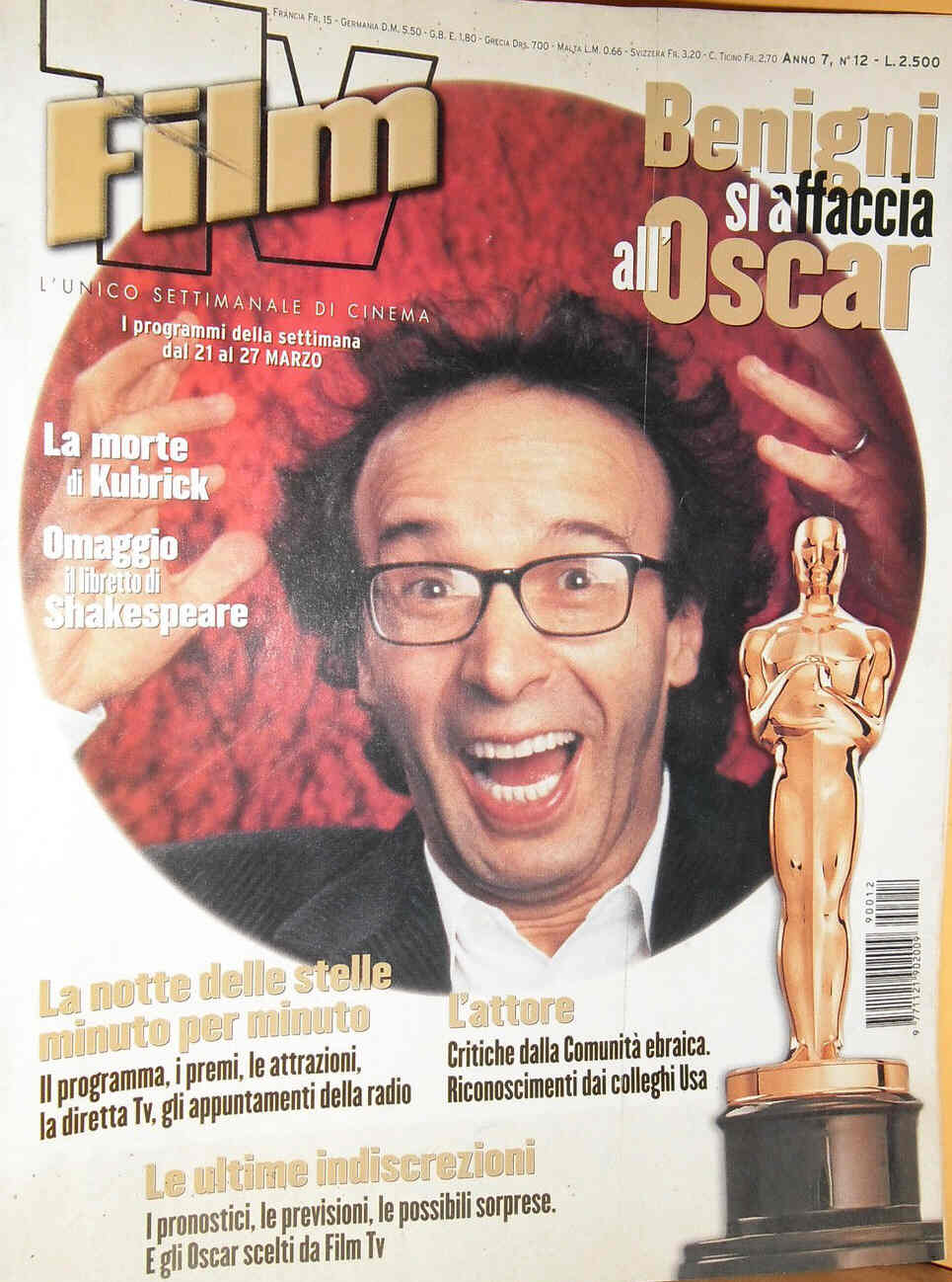 FILM TV magazine side cover Issue 12 21 March 1999