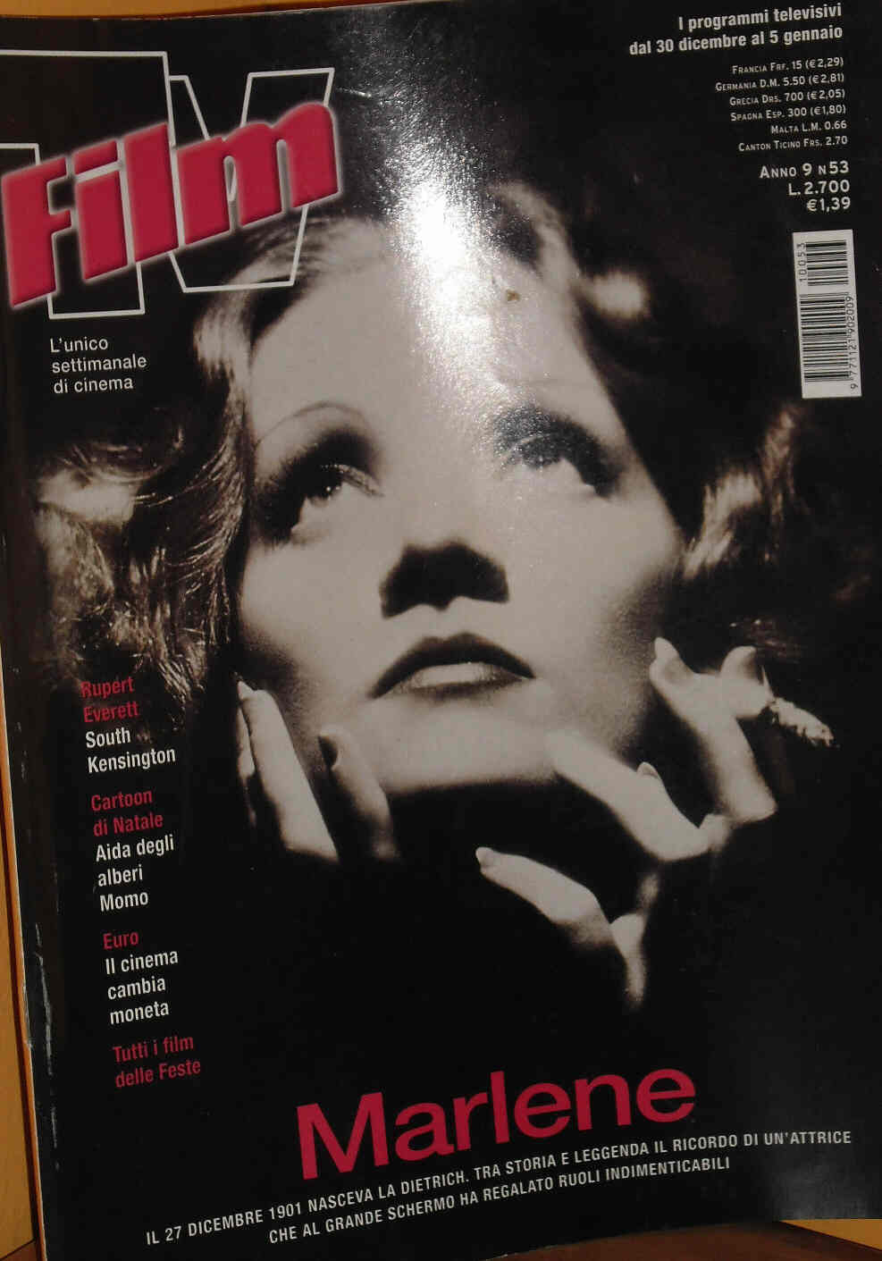 FILM TV magazine side cover Issue 53 30 December 2001