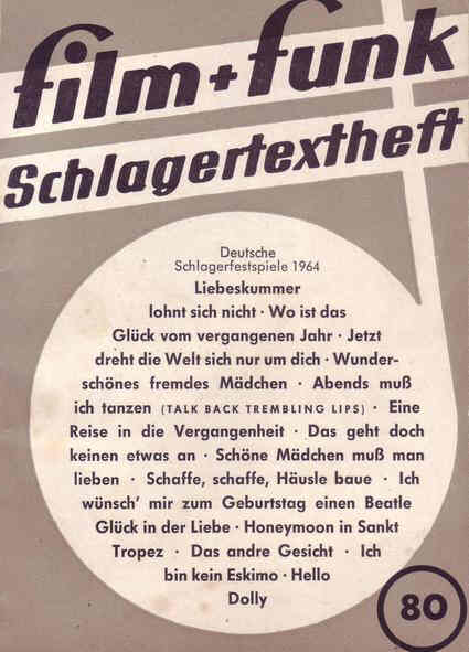 FILM UND FUNK magazine side cover Issue 80  1964