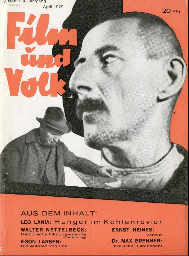 FILM UND VOLK magazine side cover  Vol 2 No 3 April 1929