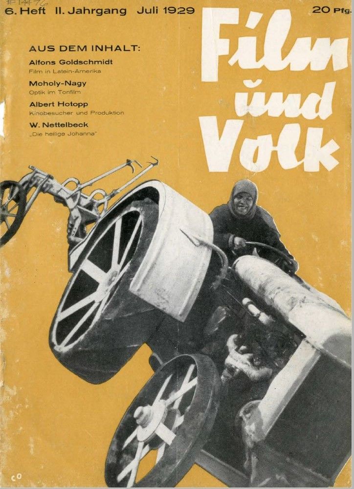 FILM UND VOLK magazine side cover  Vol 2 No 6 July 1929