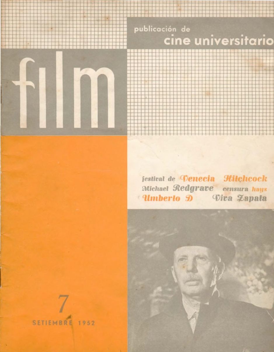 FILM (Ur) magazine side cover Issue 7  September 1952
