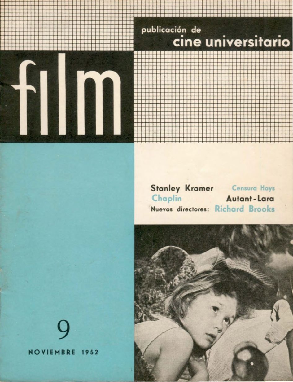 FILM (Ur) magazine side cover Issue 9  November 1952