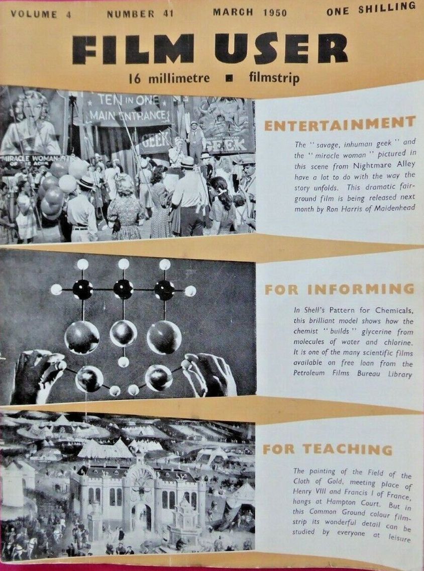 FILM USER magazine side cover Issue 41  Vol 4 No  41  March 1950