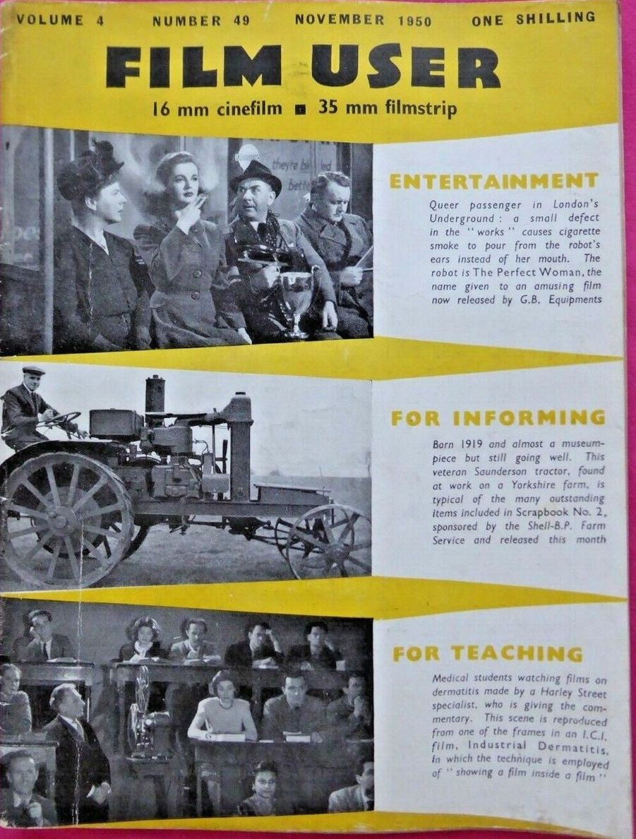 FILM USER magazine side cover Issue 49  Vol 4 No  49  November 1950
