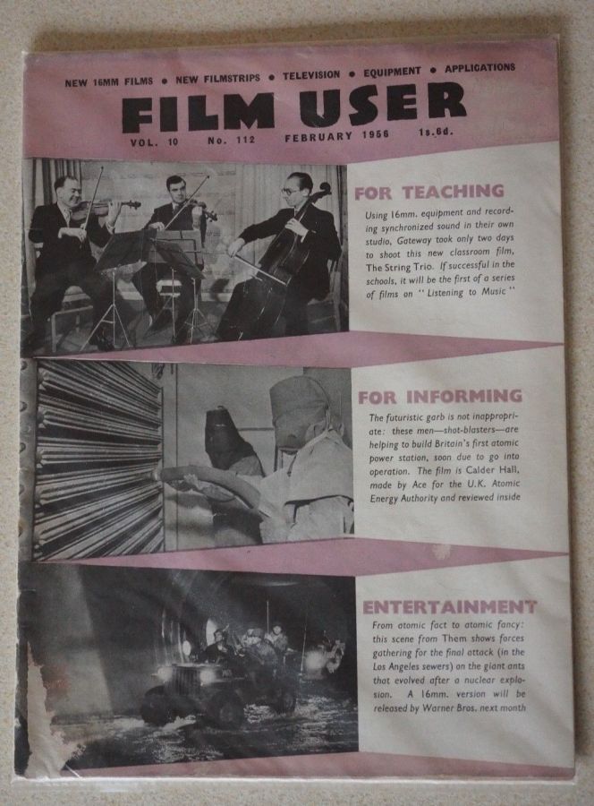 FILM USER magazine side cover Issue 112  February 1956
