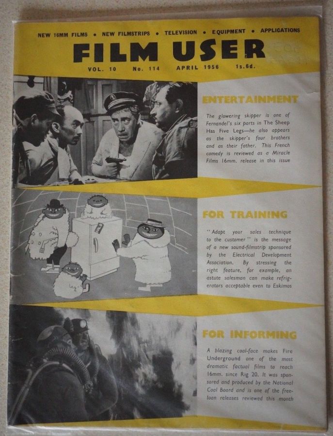 FILM USER magazine side cover Issue 114  April 1956