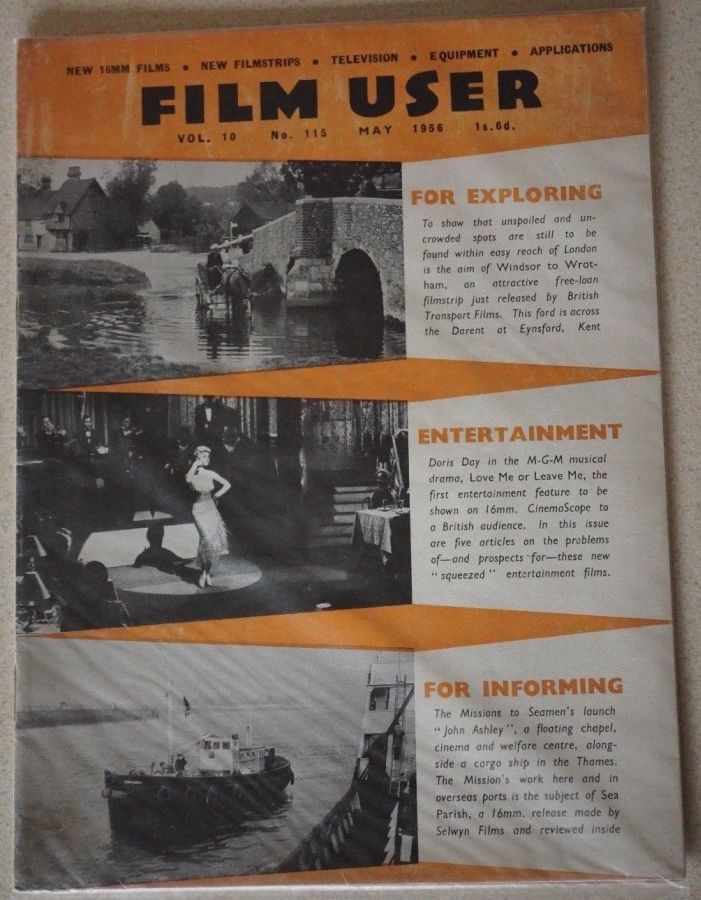 FILM USER magazine side cover Issue 115  May 1956