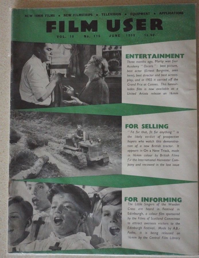 FILM USER magazine side cover Issue 116  June 1956